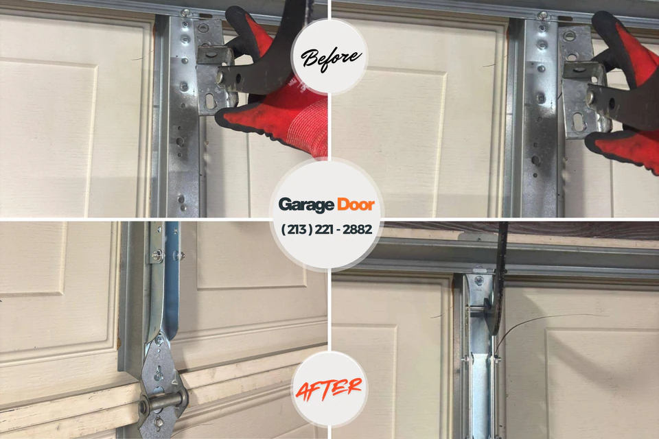 Before and after: garage door repair Twin Lake, MI